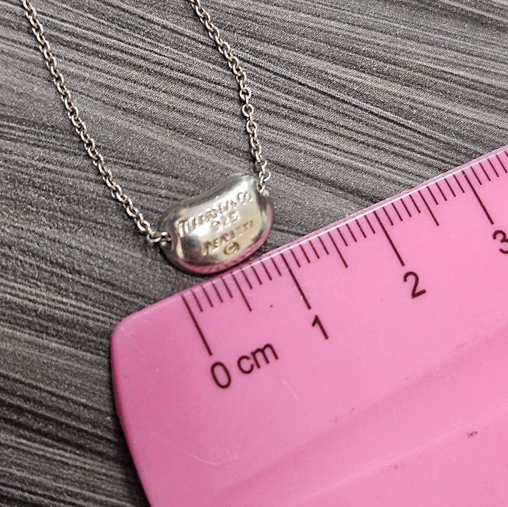 Tiffany & Co. 925 Sterling Silver Bean Pendant & 16" Chain FULL INCLUSION - Picture 5 of 12